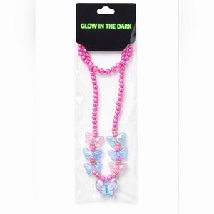 Glow in the Dark Butterfly Beaded Necklace And Bracelet– Choose Your Color